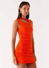Secret World Mini Dress - Fire Orange