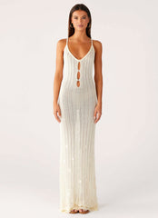 Siren Song Crochet Maxi Dress - Ivory