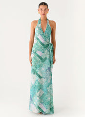 So Chic Maxi Dress - Green Paisley