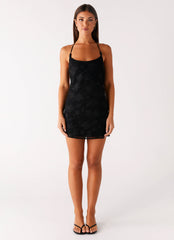 Sunset Glow Mini Dress - Black