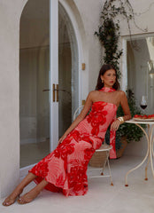 Under The Pagoda Maxi Dress - Sicily Sunsets Print