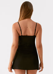 Zion Beaded Mini Dress - Black