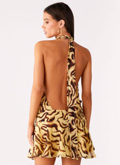 Zulla Backless Mini Dress - Laguna Print