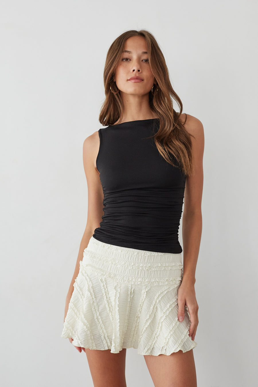 Luciana Ruffle Lace Skater Skirt