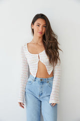 Monae Pointelle Knit Crop Top